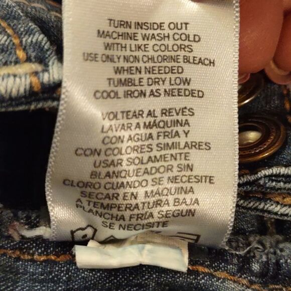 Jordache Girls size 5 ripped jean short shorts front back pockets distressed - Picture 6 of 6